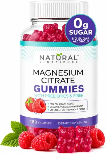 Gomitas de magnesio sin azúcar, 180 gomitas, gomitas calmantes antiestrés, suplemento de magnesio para niños y adultos, veganas, sin gelatina, sin