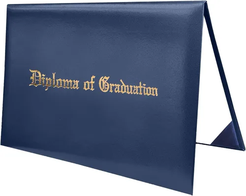 Miniatura 40 de MyGradDay Cubierta de diploma impresa 8.5x11 titular del diploma de graduación cubierta de cuero liso tamaño carta negro