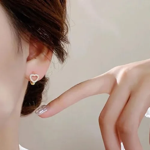 Miniatura 3 de SLUYNZ Aretes de plata de ley con forma de corazón pequeño para mujeres, adolescentes, aretes de aro con corazón hueco con circonita cúbica