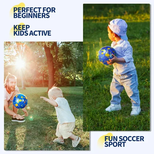 Miniatura 6 de Balón de fútbol tamaño 4, tamaño 3, tamaño 2 con bomba desinflada, juguetes de dinosaurio de unicornio con purpurina para niños pequeños