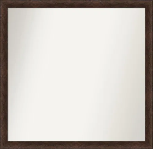 Miniatura 271 de Amanti Art Espejo de pared personalizado no biselado (24 x 27 pulgadas), marco estrecho de nogal chipre - varios tamaños personalizados - Espejo