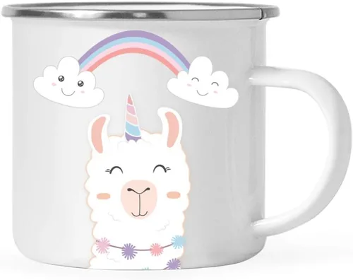 Miniatura 23 de Andaz Press Taza de café de acero inoxidable con temática de alpaca de 11 onzas, regalo de broma, colorido gráfico de llama bohemio, 1 paquete, taza