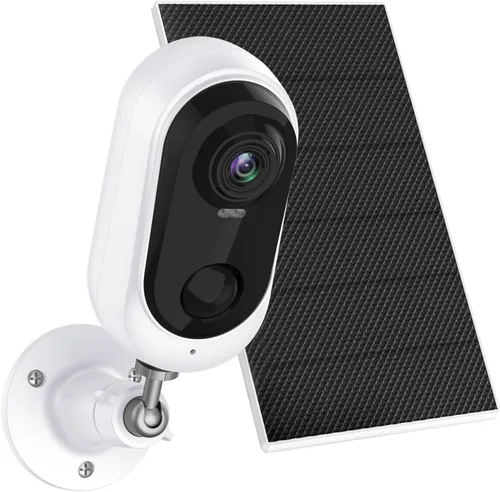Heyall Cámara solar inalámbrica para exteriores: no más escalada de escaleras para recargar - Cámara de seguridad alimentada por batería WiFi 2K con