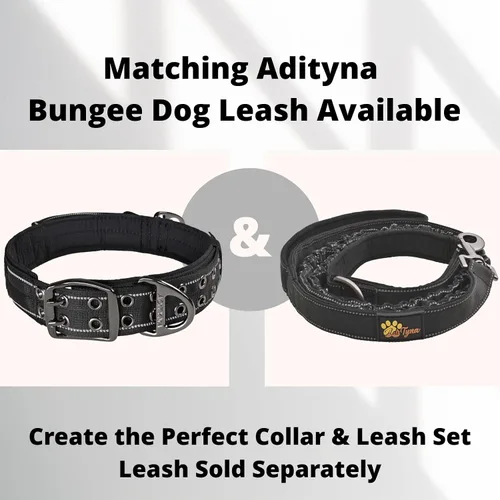 Miniatura 9 de ADITYNA Collar de perro resistente con asa – Collar grueso para perros grandes – ancho, reflectante, táctico, acolchado de neopreno suave – Collar