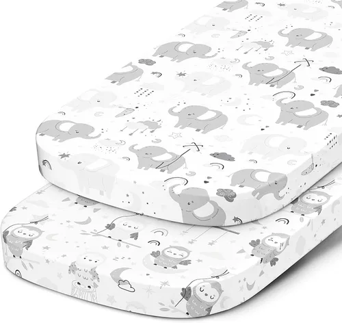 Miniatura 8 de Sábanas ajustadas de moisés para moisés Fisher Price Soothing Motions, Stow and Go, Rock with Me y Soothing View – Suavemente suaves 100% algodón