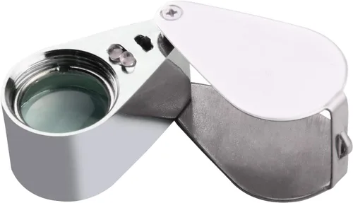 Miniatura 2 de Jewelers Loupe 30x, con 2 luces LED, lupa de construcción de metal y vidrio óptico con estuche de transporte