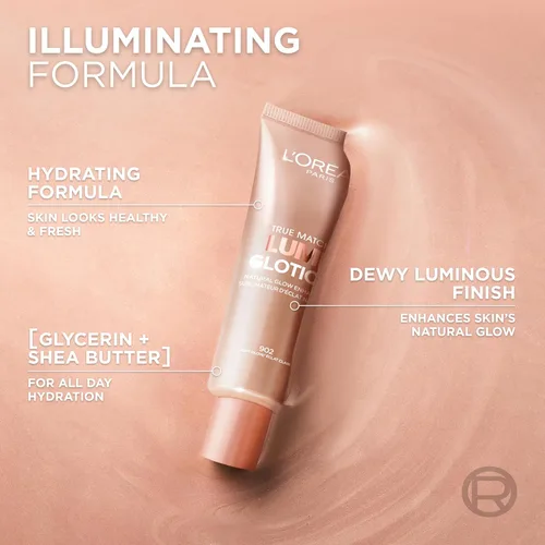 Miniatura 5 de L'Oréal Paris Maquillaje True Match Lumi Glotion, Potenciador de brillo natural, Iluminador resaltador, Gotas bronceadoras para un brillo bañado por