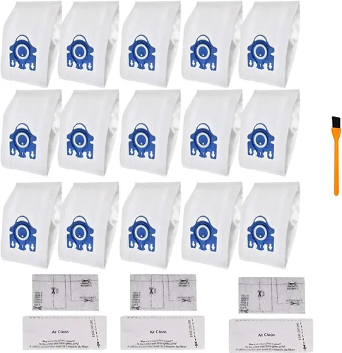 Paquete de 15 bolsas de polvo Air Clean para bolsas de vacío Miele GN para Miele Classic C1, C3 completo, C2 completo, S6000-S6999 S4000-S4999, S700