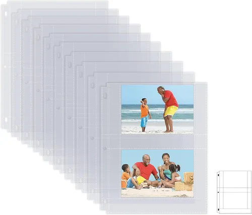 Better Office Products Hojas de repuesto para álbum de fotos, 4 x 6 pulgadas, pesadas, de 3 anillos transparentes de diamante, 400 fotos en total,