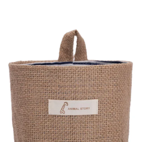 Miniatura 8 de Paquete de 4 bolsas de almacenamiento para colgar en la pared, bolsas de almacenamiento colgantes de algodón y lino, cesta de almacenamiento