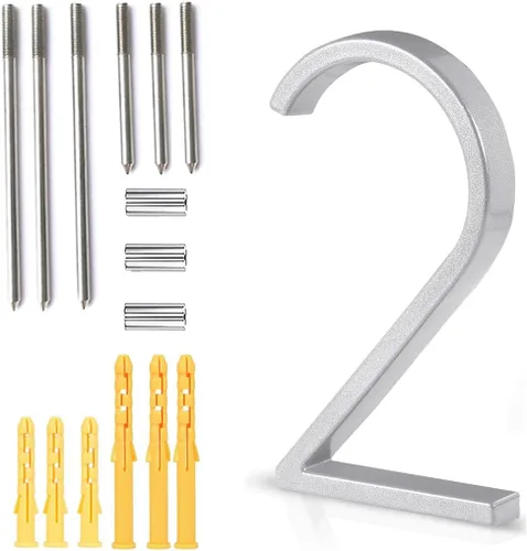 Miniatura 26 de Número de casa flotante de 5'', números de casa modernos - aleación de zinc, número de dirección de casa con exquisito proceso de dibujo - dorado