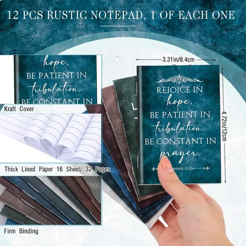 Miniatura 2 de Gueevin Juego de regalo cristiano a granel, bloc de notas con versículos bíblicos, mini pulsera de silicona inspiradora para hombre de Dios