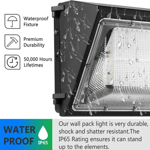 Miniatura 5 de Paquete de 2 lámparas LED de pared de 100 W del anochecer al amanecer, 13000LM 400-600W equivalente a HPS/HID, iluminación de seguridad al aire