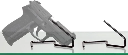 Gun Storage Solutions . Soportes de exhibición de pistola Kikstand de 22 cales y más grandes, estilos de recorte de estante de vidrio o de pie libre