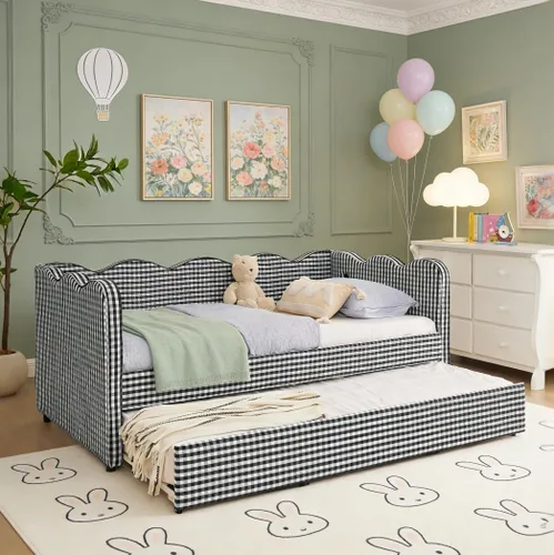 Miniatura 13 de Bellemave Cama nido de tamaño completo con cama corrediza, sofá cama, cama nido con cama corrediza para adultos, niños, niñas, adolescentes, cama