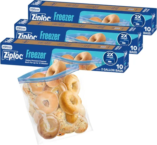 Miniatura 8 de Ziploc Bolsas para congelador de almacenamiento de alimentos de 2 galones, fáciles de abrir y cerrar, 10