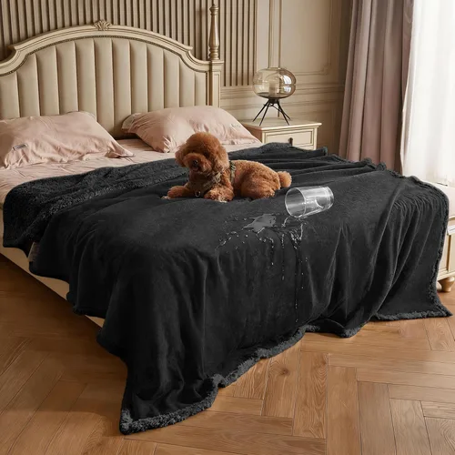 Miniatura 17 de Kritter Planet - Manta impermeable y a prueba de orina para perros grandes; manta suave, reversible y a prueba de líquidos para proteger el sofá
