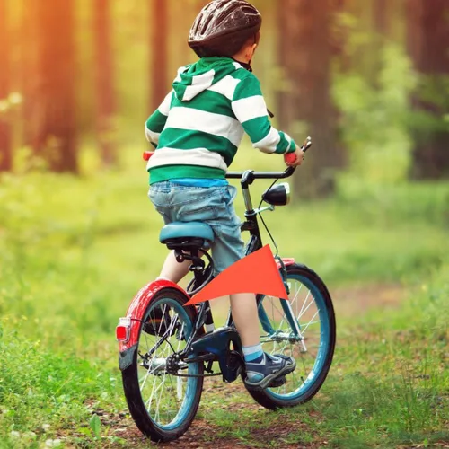 Miniatura 2 de Operitacx 5 banderas de seguridad para bicicleta sin poste, bandera de repuesto para remolque de bicicleta, bandera de seguridad para bicicletas a
