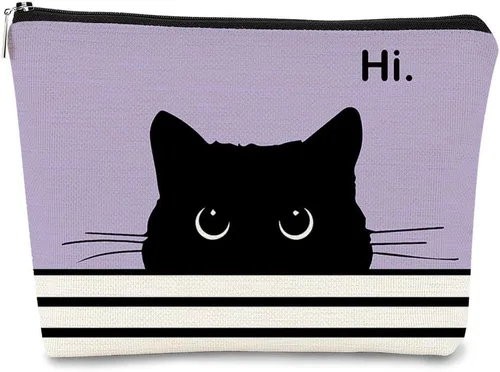 Miniatura 33 de Regalos de Gatos - Pequeña bolsa de maquillaje, bolsa de cosméticos para amantes de los gatos, bolsa de maquillaje para adolescentes y mujeres, cat 1