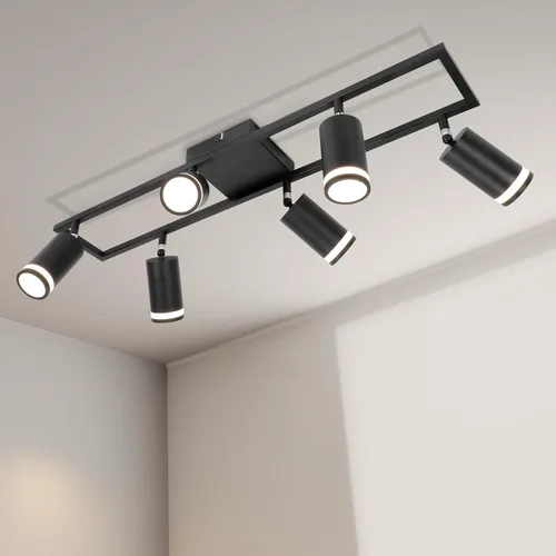 Miniatura 11 de Ketom Luminarias de Riel de Techo de 4 Luces, Foco LED de Techo Negro GU10, Kit de Luz de Riel Moderno para Cocina Pasillo Sala de Estar