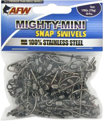 Miniatura 22 de American Fishing Wire Mighty Mini grúa giratoria, línea de pesca esencial, equipo de pesca compacto, giro de agua salada, giro de acero inoxidable