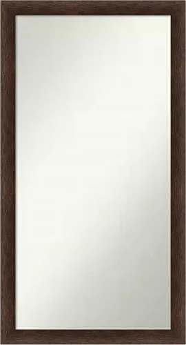Miniatura 298 de Amanti Art Espejo de pared personalizado no biselado (24 x 27 pulgadas), marco estrecho de nogal chipre - varios tamaños personalizados - Espejo