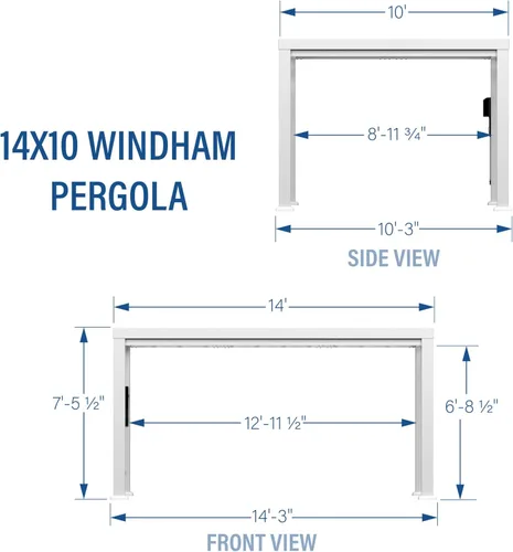 Miniatura 3 de Backyard Discovery Windham - Kit moderno de pérgola de acero galvanizado de 14 x 10 pies con toldo tipo vela, durabilidad para todas las estaciones