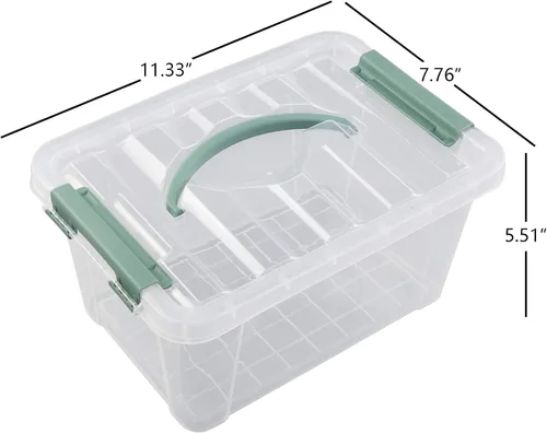 Miniatura 4 de Paquete de 4 cajas de almacenamiento transparentes de 6 cuartos de galón, contenedores de plástico con tapas