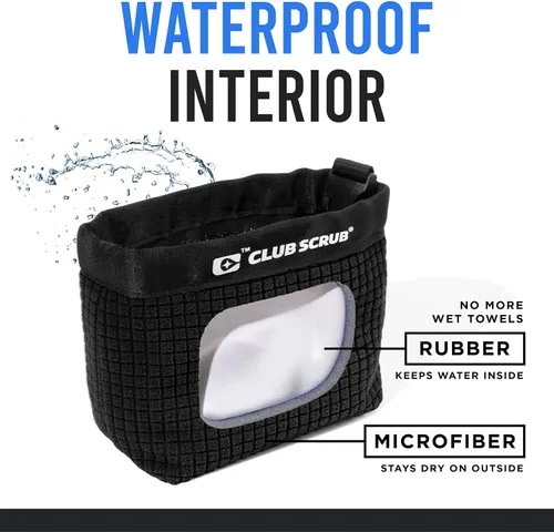 Miniatura 3 de Club Scrub Bolsa de limpieza para palos de golf y pelotas de golf, forro impermeable con tecnología de cara limpia, clip desmontable, lavable a