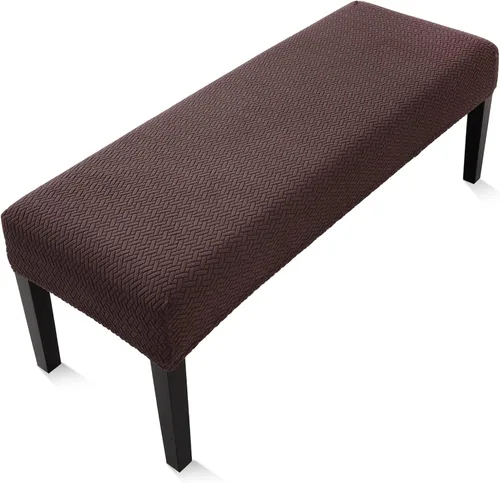 Miniatura 37 de Fuloon - Funda elástica de jacquard para banco de comedor, antipolvo, desmontable, funda para banco lavable, protector de cojín de asiento para Beige