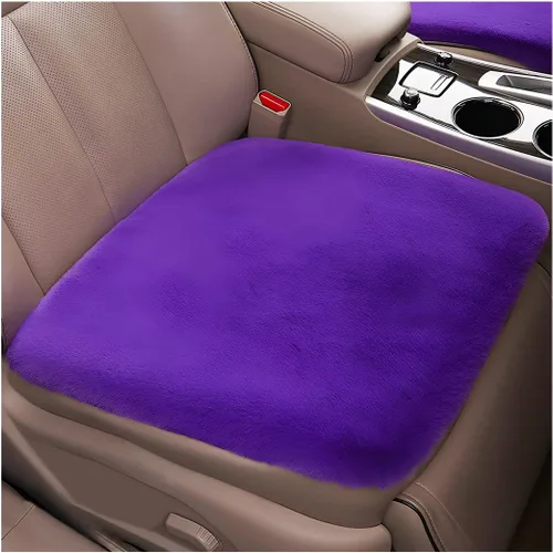 Miniatura 9 de Paquete de 2 cojines para asiento delantero de automóvil, funda suave y cálida de piel sintética de conejo para asiento de automóvil, almohadilla