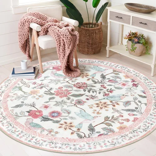 Miniatura 19 de Rugalia Alfombra de pasillo floral azul, alfombra lavable de 2 x 6 pies para pasillos, antideslizante, suave, de pelo bajo, con flores, pájaros, Rosa