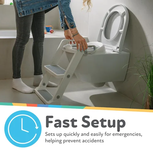 Miniatura 2 de Nuby Step Ladder - Asiento de inodoro para niños pequeños, asiento de inodoro todo en uno con escalera para niños de 18 meses en adelante, color rosa