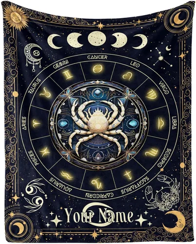 Miniatura 13 de Manta del Zodiaco Acuario para Niños y Niñas, Diseño Temático de Astrología Secreta Impreso, Mantas de Tiro para Niños, Regazo, Silla, Manta Suave