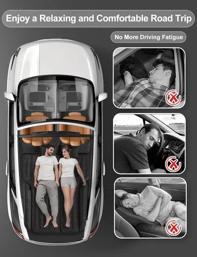 Miniatura 7 de Umbrauto Colchón de aire del asiento trasero del coche: cama inflable inalámbrica del coche SUV camping para camión Van con bomba de aire