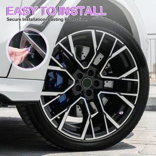 Miniatura 4 de JUSTTOP Paquete de 4 tapones de vástago de válvula de neumático de automóvil hechos a mano con cristales de diamantes de imitación, válvula