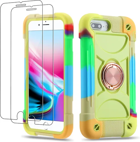 Miniatura 44 de Funda para iPhone Se3/iPhone Se2, iPhone 6/6S, iPhone 7/iPhone 8 de 4.7 pulgadas con soporte de anillo, con 2 protectores de pantalla resistentes