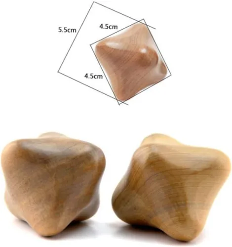 Miniatura 6 de Healeved 3 unids bolas de bola de acupresión circulación cuidado para alivio hexágono herramienta de sangre punto gatillo de mano ejercicio madera