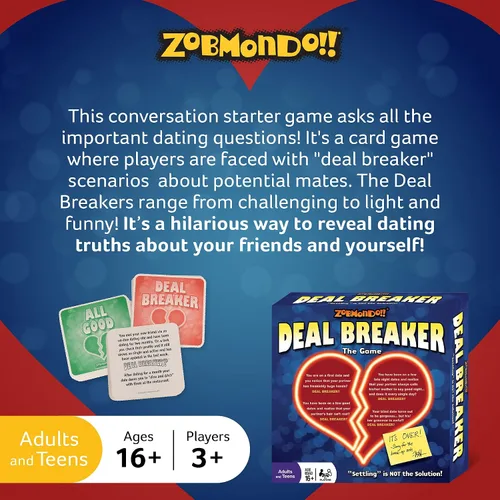 Miniatura 2 de Zobmondo!! Juego de cartas de citas para adultos Deal Breaker para adultos, Juegos para adultos para noche de juegos y noche de cita