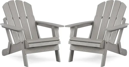 Miniatura 12 de SoliWood Silla Adirondack de madera para exteriores con respaldo y tabla de asiento premontados, silla de patio para jardín, patio trasero, césped