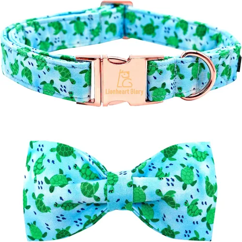Miniatura 8 de Lionheart glory Collar de perro con lazo azul con lazo estampado de tiburón, collar para perro niño o niña, suave, duradero, ajustable, para perros