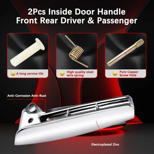 Miniatura 3 de FAERSI Par de manijas interiores para puerta del conductor y del pasajero Compatible con 2007 2008 2009 2010 2011 2012 2013 2014 Chevy Silverado