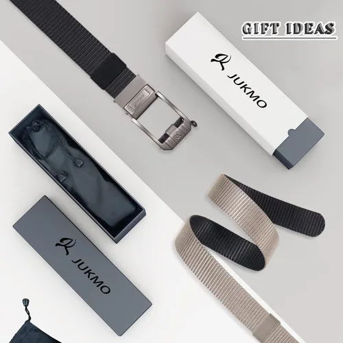 Miniatura 5 de JUKMO Cinturón de trinquete reversible, cinturón de trabajo táctico de nailon con hebilla deslizante automática