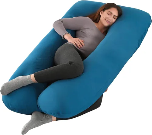 Amagoing - Almohada de embarazo de 55 pulgadas, almohada de maternidad en forma de U para todo el cuerpo para mujeres, soporte para dolor de cadera,