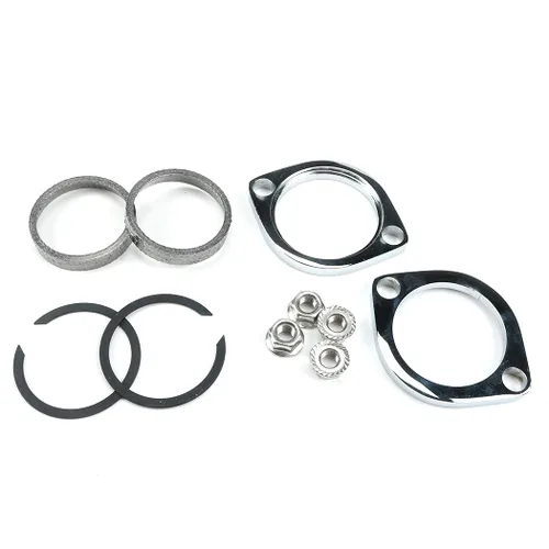 Miniatura 2 de Nuevo Kit de instalación de bridas de escape par bridas juntas C-Clips tuercas arandelas para Harley Davidson
