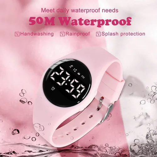 Miniatura 7 de Reloj deportivo digital para niñas y niños, monitor de actividad física con reloj despertador, cronómetro, relojes impermeables sin aplicación