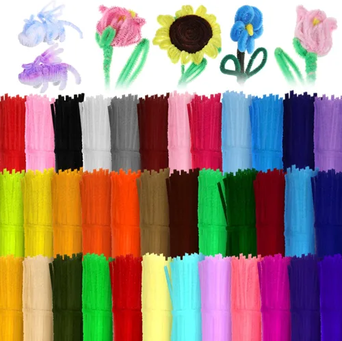Yunsailing 1800 limpiapipas de 0.236 in x 12 pulgadas, tallos de felpilla limpiadores de tuberías, suministros de arte, suministros de arte, Color