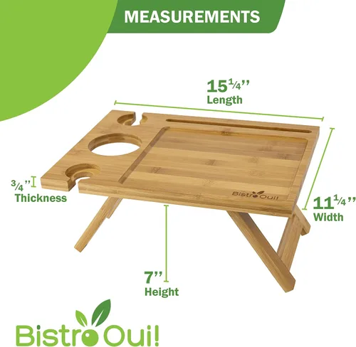 Miniatura 3 de Mesa de vino portátil, una mini bandeja plegable de picnic para la playa, camping, caravana, conciertos al aire libre, desayuno en la cama o antes