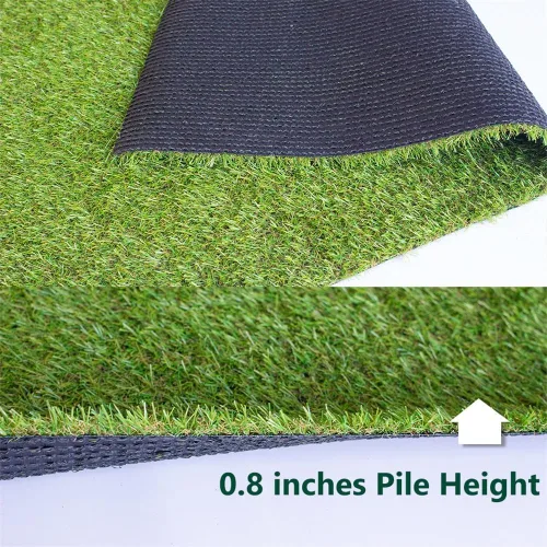 Miniatura 4 de Alfombra de césped artificial realista, para interiores y exteriores, para mascotas, alfombra sintética gruesa para jardín, patio, balcón, 2 x 7 pies