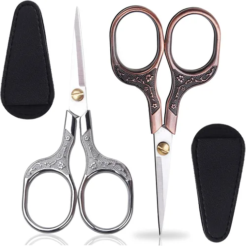 Tijeras pequeñas y afiladas para cortar cabello, barba, cejas, nariz, vello facial, belleza | Tijeras de corte de costura para bordado, tela de